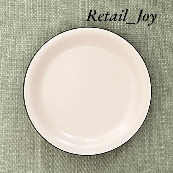 IKEA VINTERFINT Off White Side Plate with Green Trim 8" (Set of 2) - Picture 1 of 4